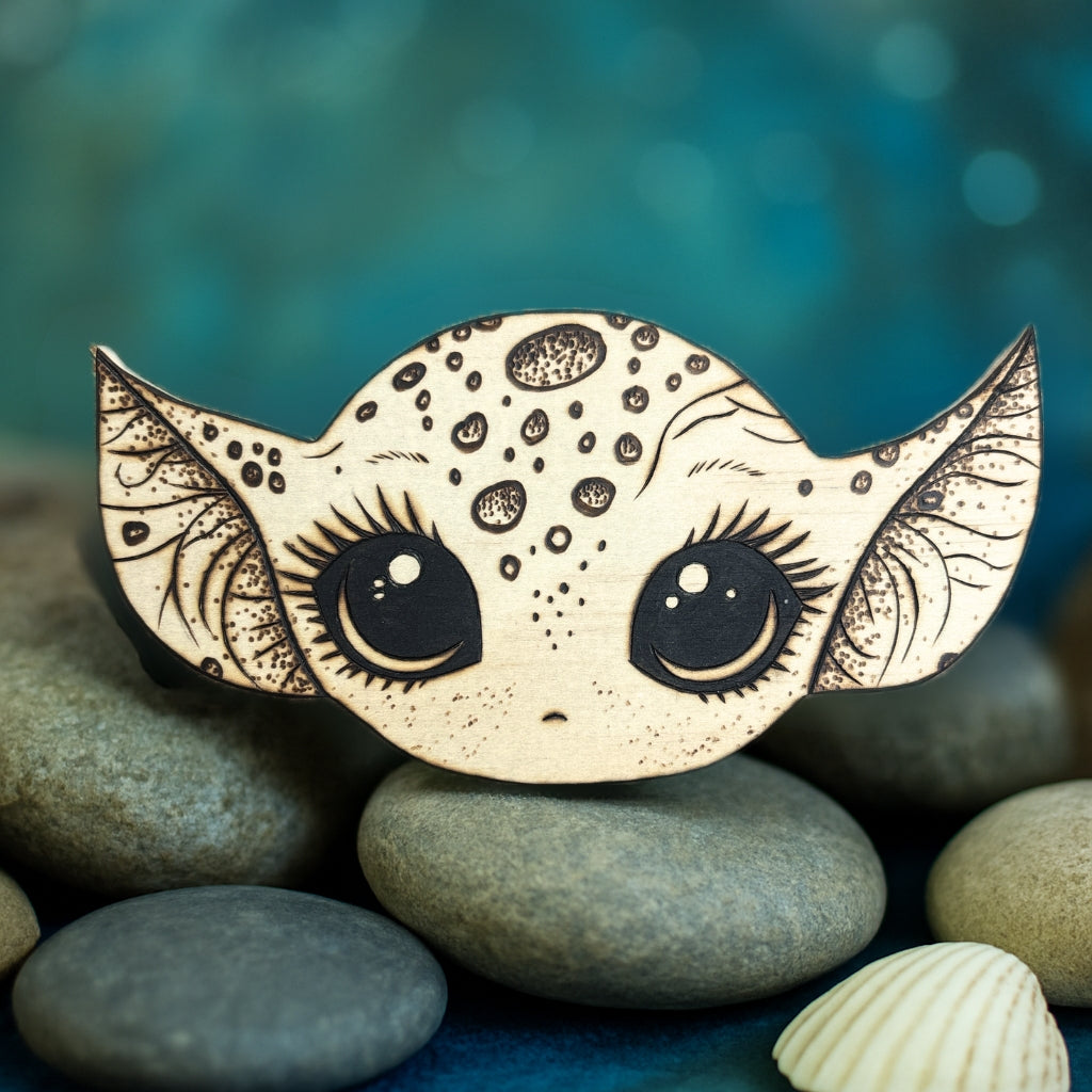 MAGNET EN BOIS PETIT ELFE DES EAUX