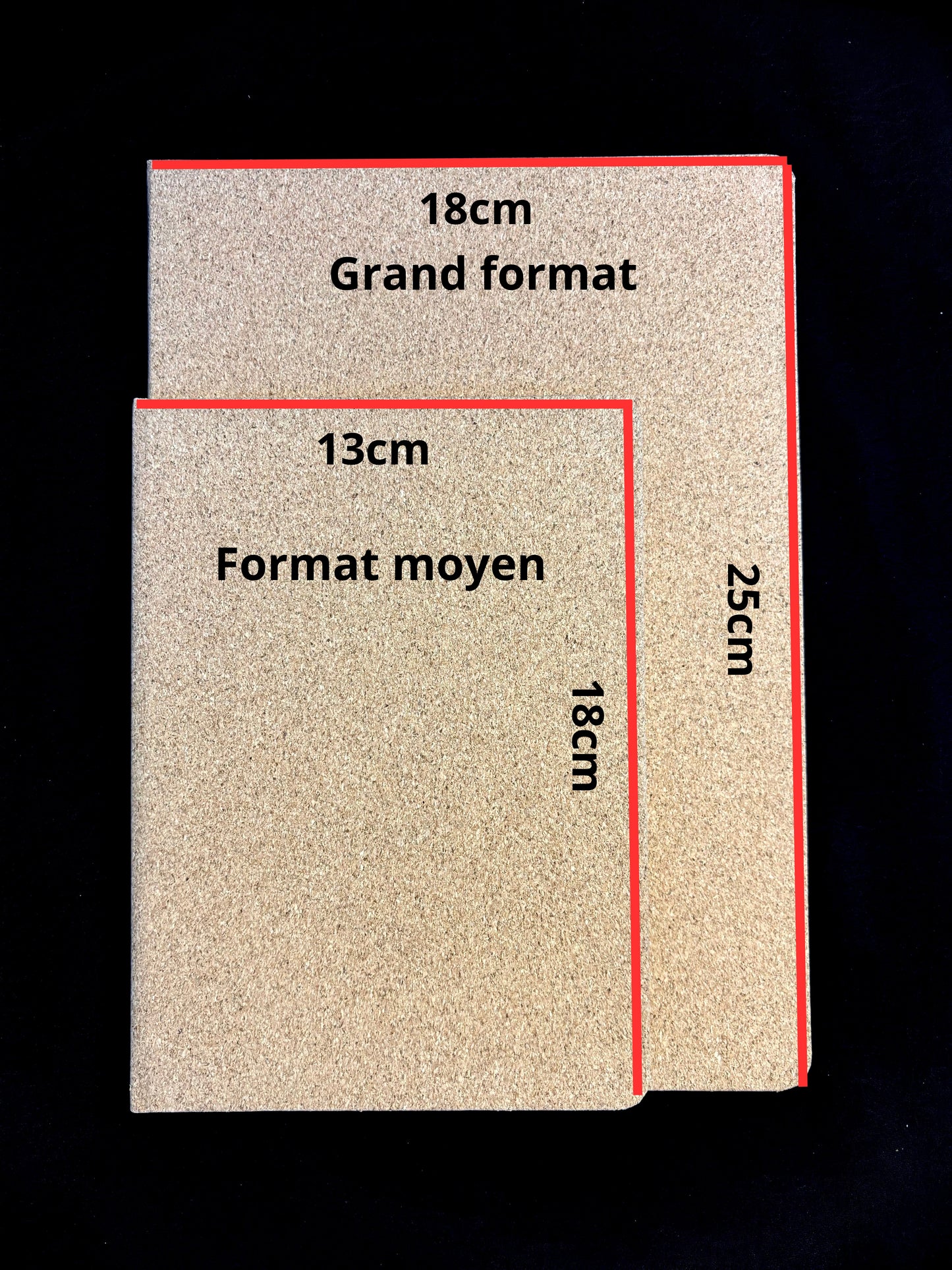 CARNET EN LIEGE PETIT FEUILLU (Grand format 18x25cm)