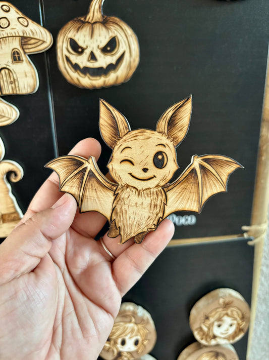 MAGNET EN BOIS CHAUVE SOURIS
