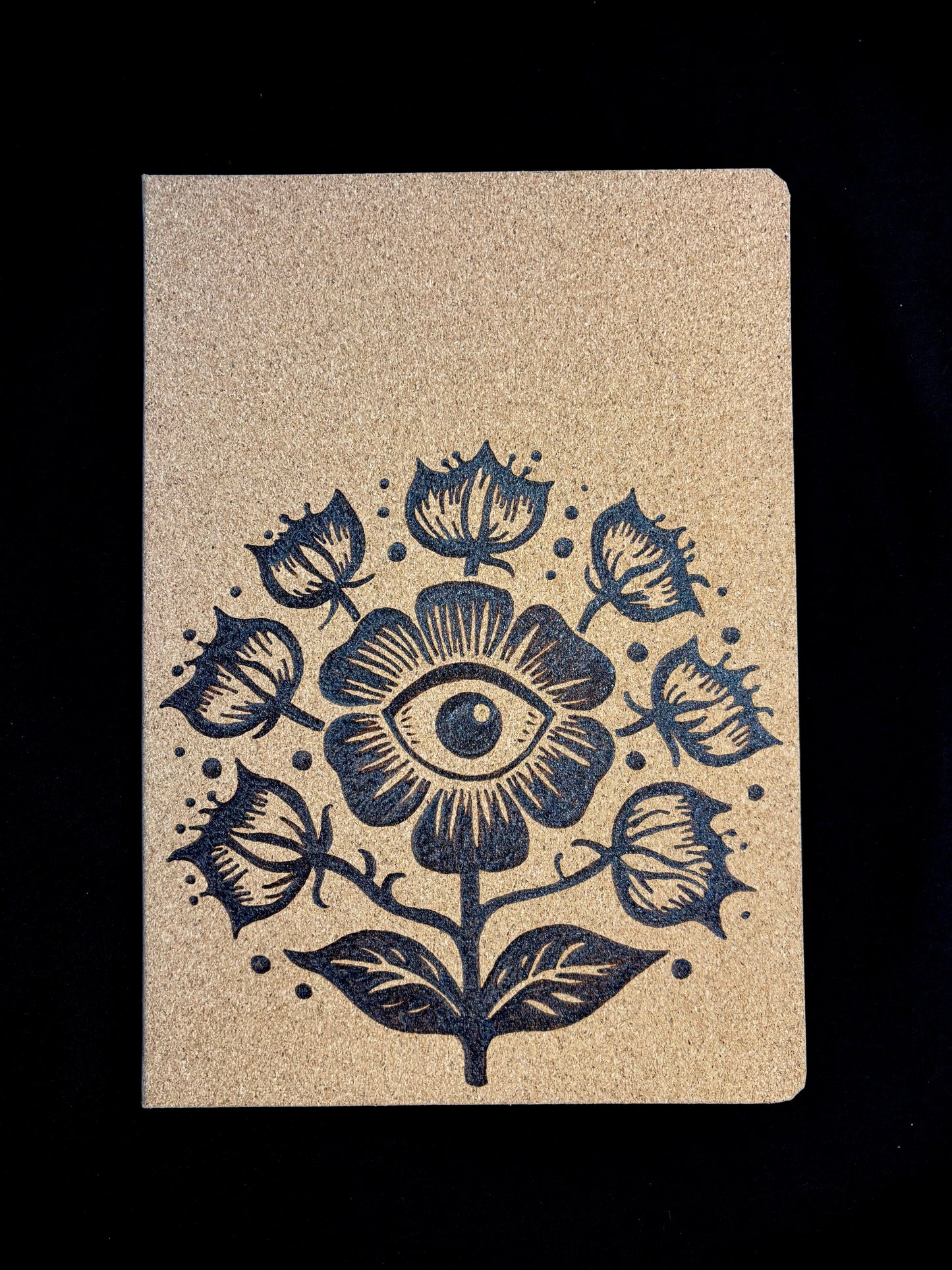 CARNET EN LIEGE FLEURS (Grand format 18x25cm)
