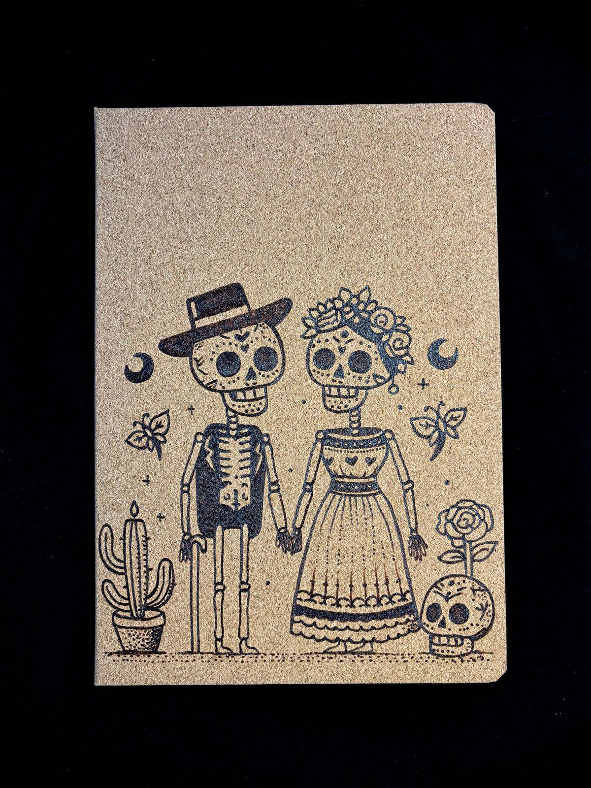 CARNET EN LIEGE AMOUREUX MEXICAINS (Grand format 18x25cm)