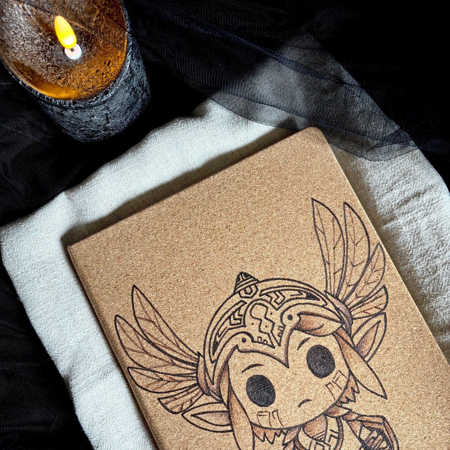 CARNET EN LIEGE GUERRIER (Grand format 18x25cm)