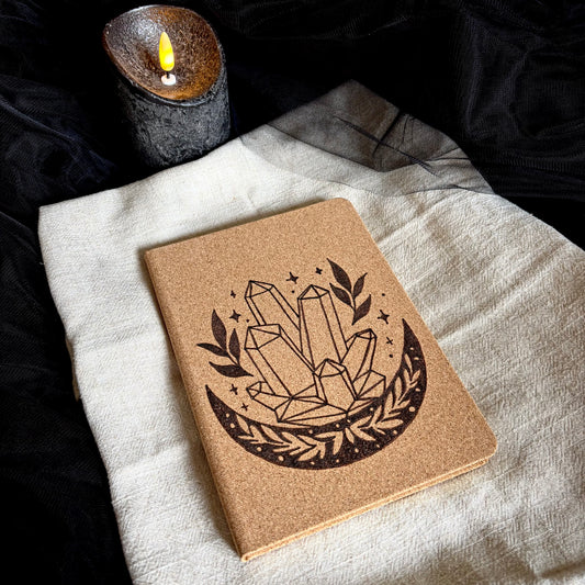 CARNET EN LIEGE CRISTAUX (Format moyen 13x18cm)