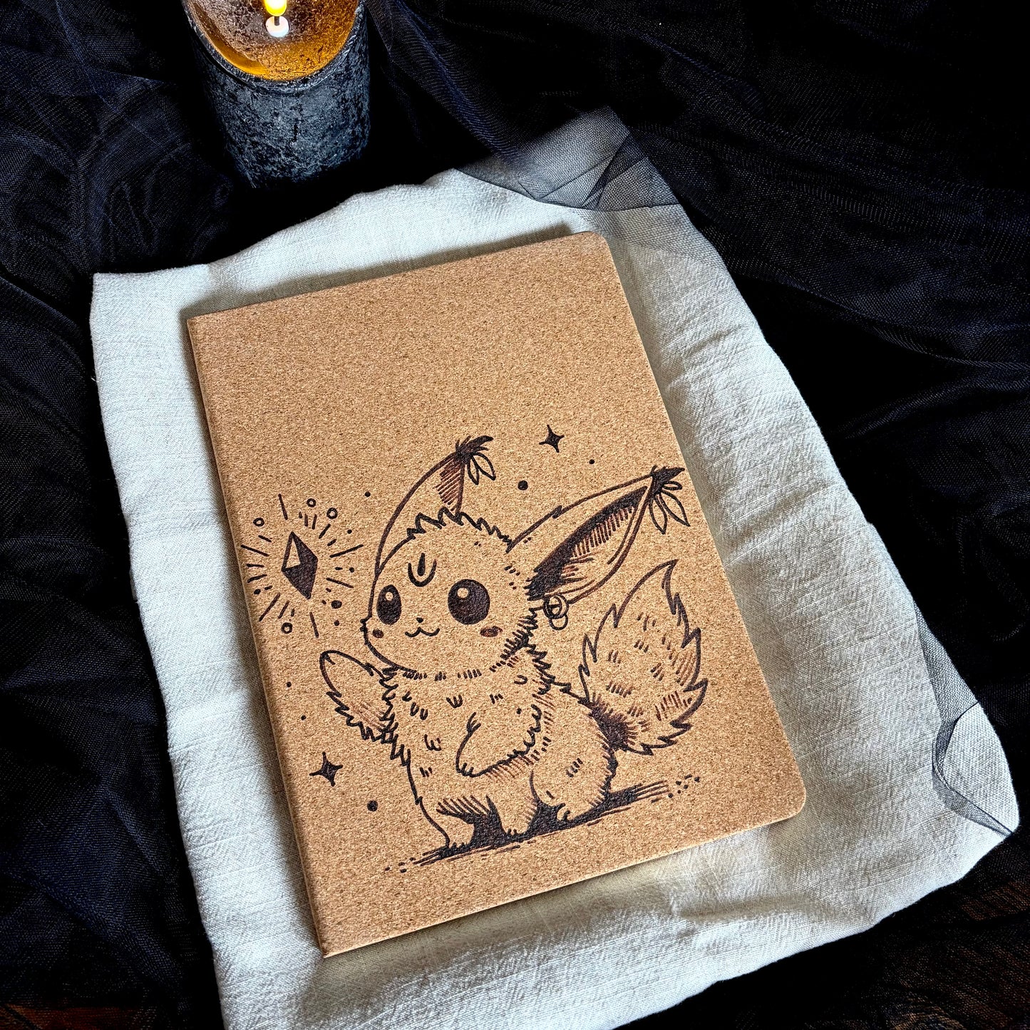 CARNET EN LIEGE PETIT RENARD (Grand format 18x25cm)