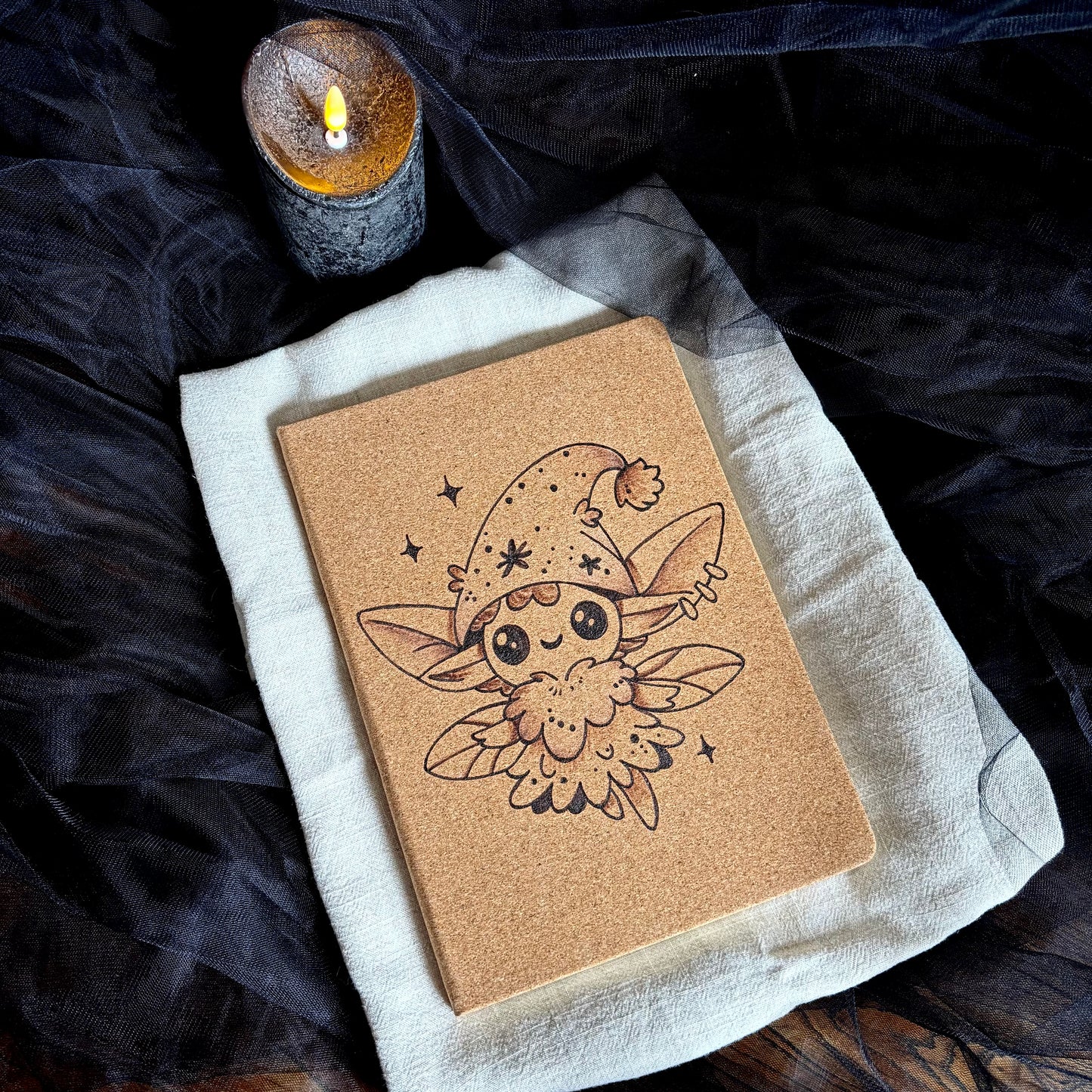 CARNET EN LIEGE PETITE FÉE (Grand format 18x25cm)