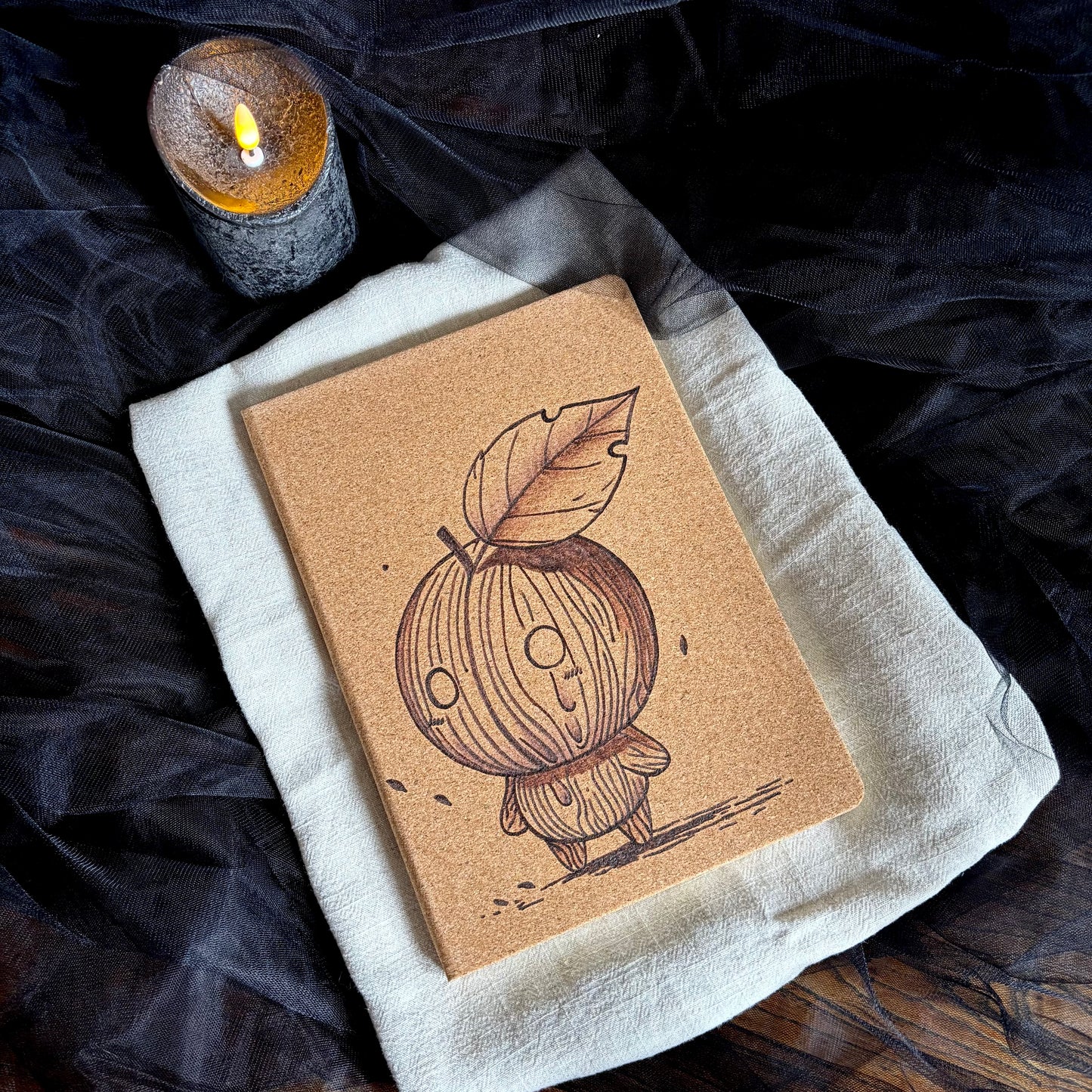 CARNET EN LIEGE PETIT FEUILLU (Grand format 18x25cm)
