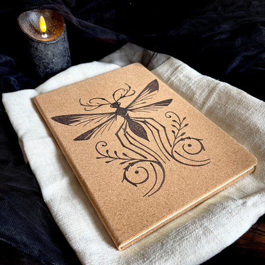 CARNET EN LIEGE LIBELLULE (Grand format 18x25cm