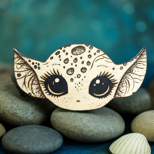 MAGNET EN BOIS PETIT ELFE DES EAUX