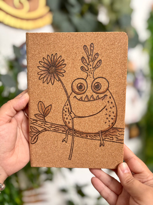 CARNET EN LIEGE BOUTON (Format moyen 13x18cm)