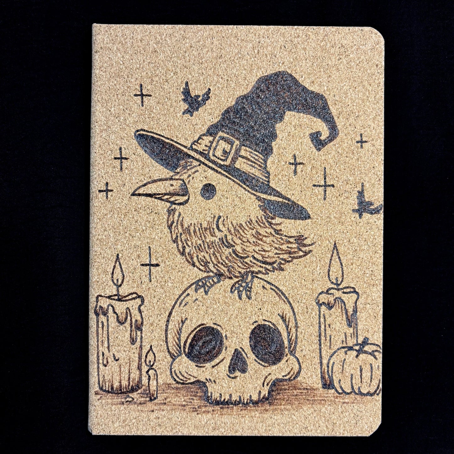 CARNET EN LIEGE CROW (Format moyen 13x18cm)
