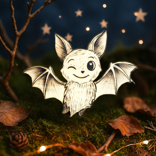 MAGNET EN BOIS CHAUVE SOURIS