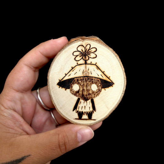 MAGNET EN BOIS POT DE FLEURS
