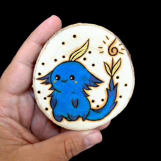 MAGNET EN BOIS CREATURE BLEUE