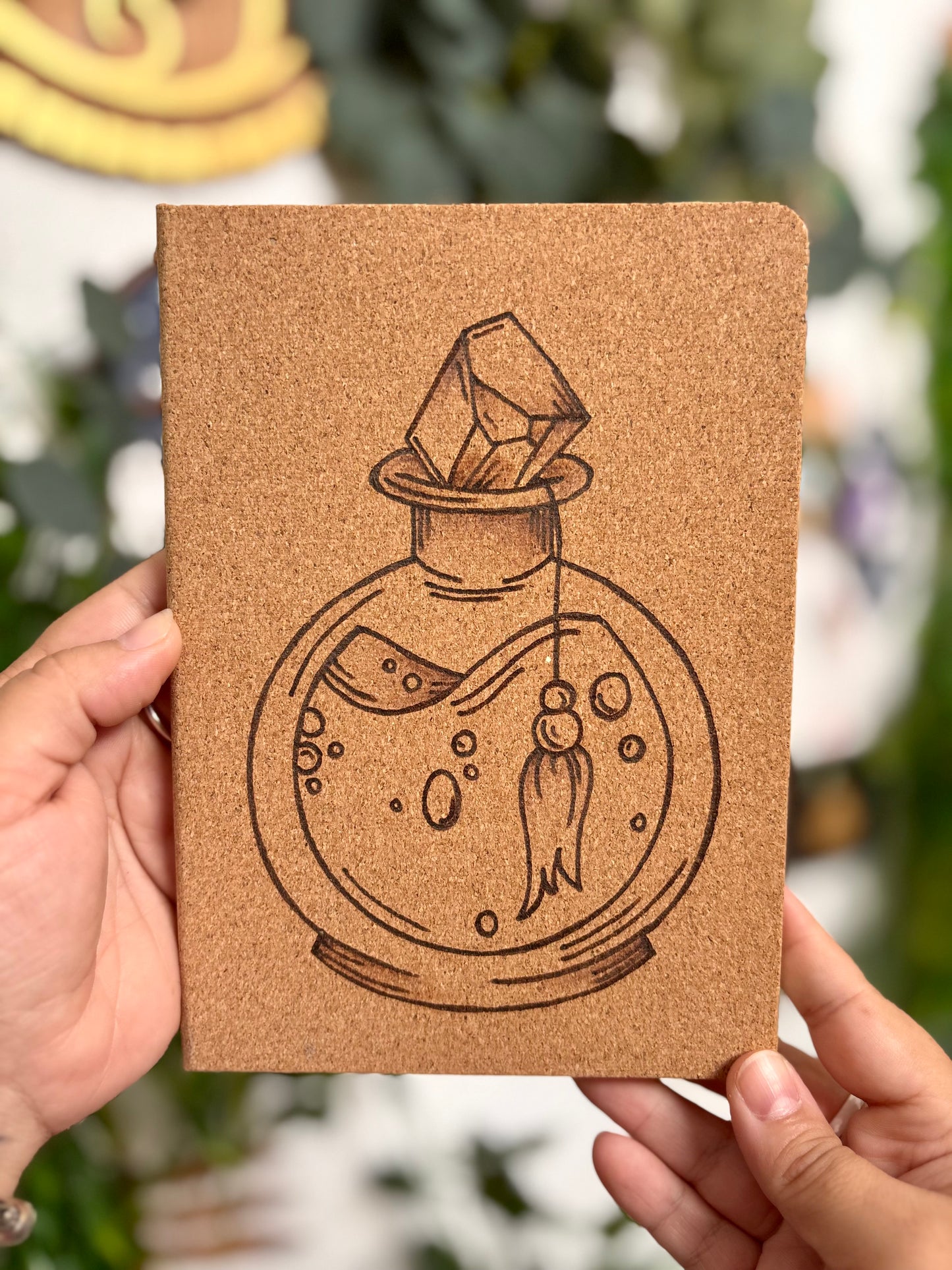 CARNET EN LIEGE FIOLE MAGIQUE (Format moyen 13x18cm)
