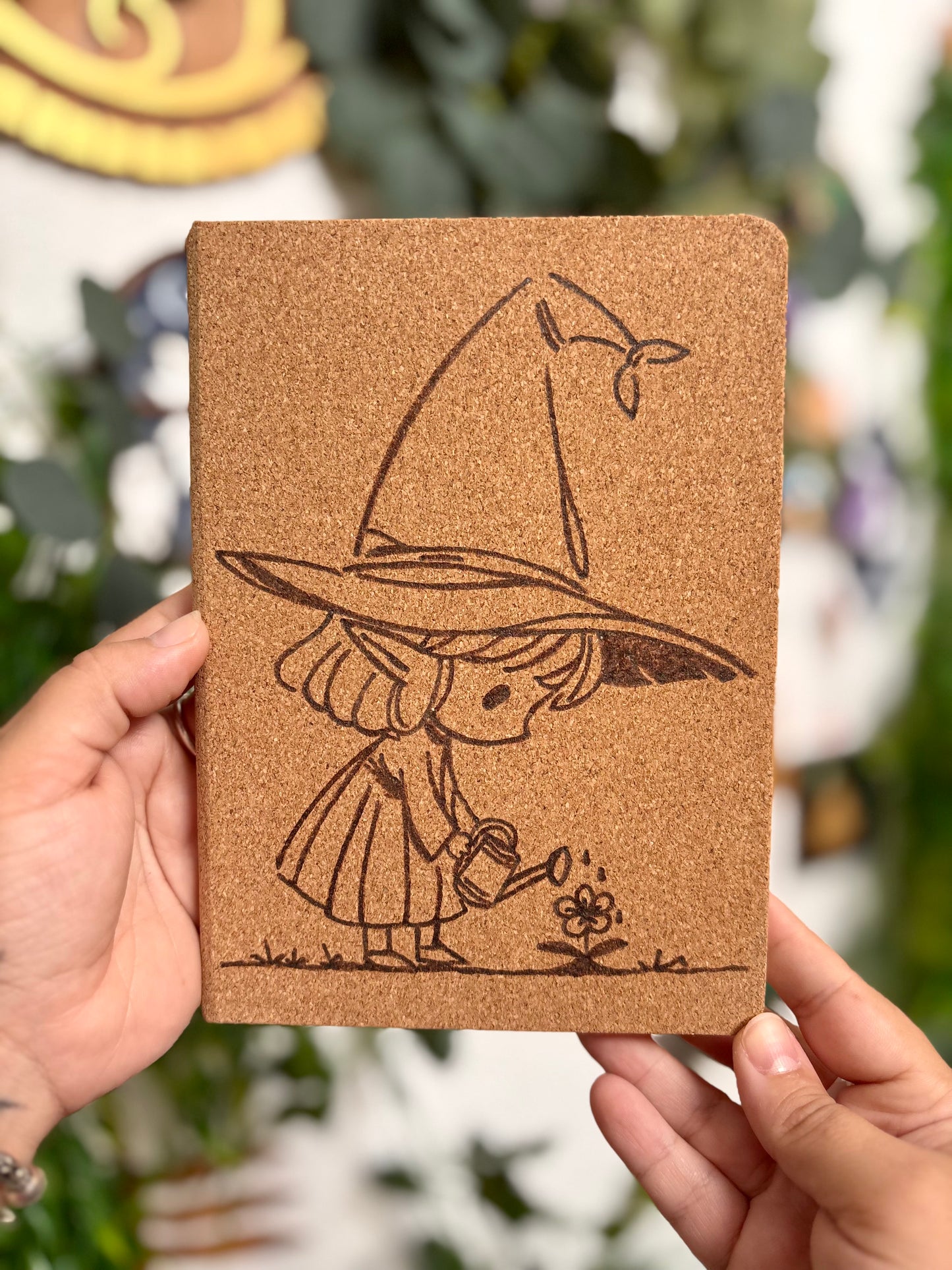 CARNET EN LIEGE DAME JARDINE (Format moyen 13x18cm)