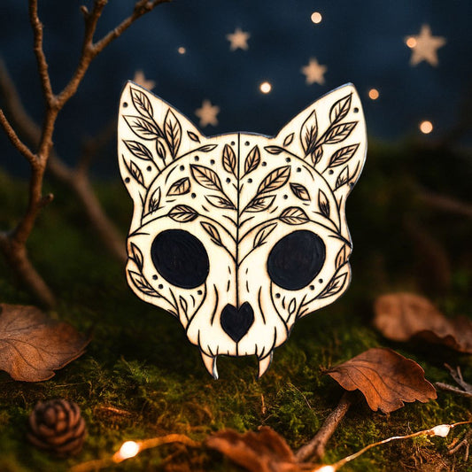 MAGNET EN BOIS CHAT MYSTIQUE