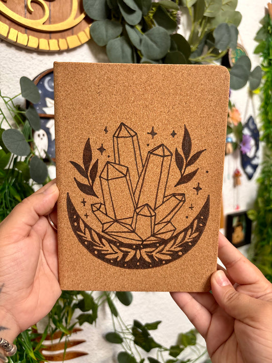 CARNET EN LIEGE CRISTAUX (Format moyen 13x18cm)