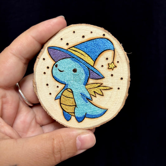 MAGNET EN BOIS DRAGON BLEU