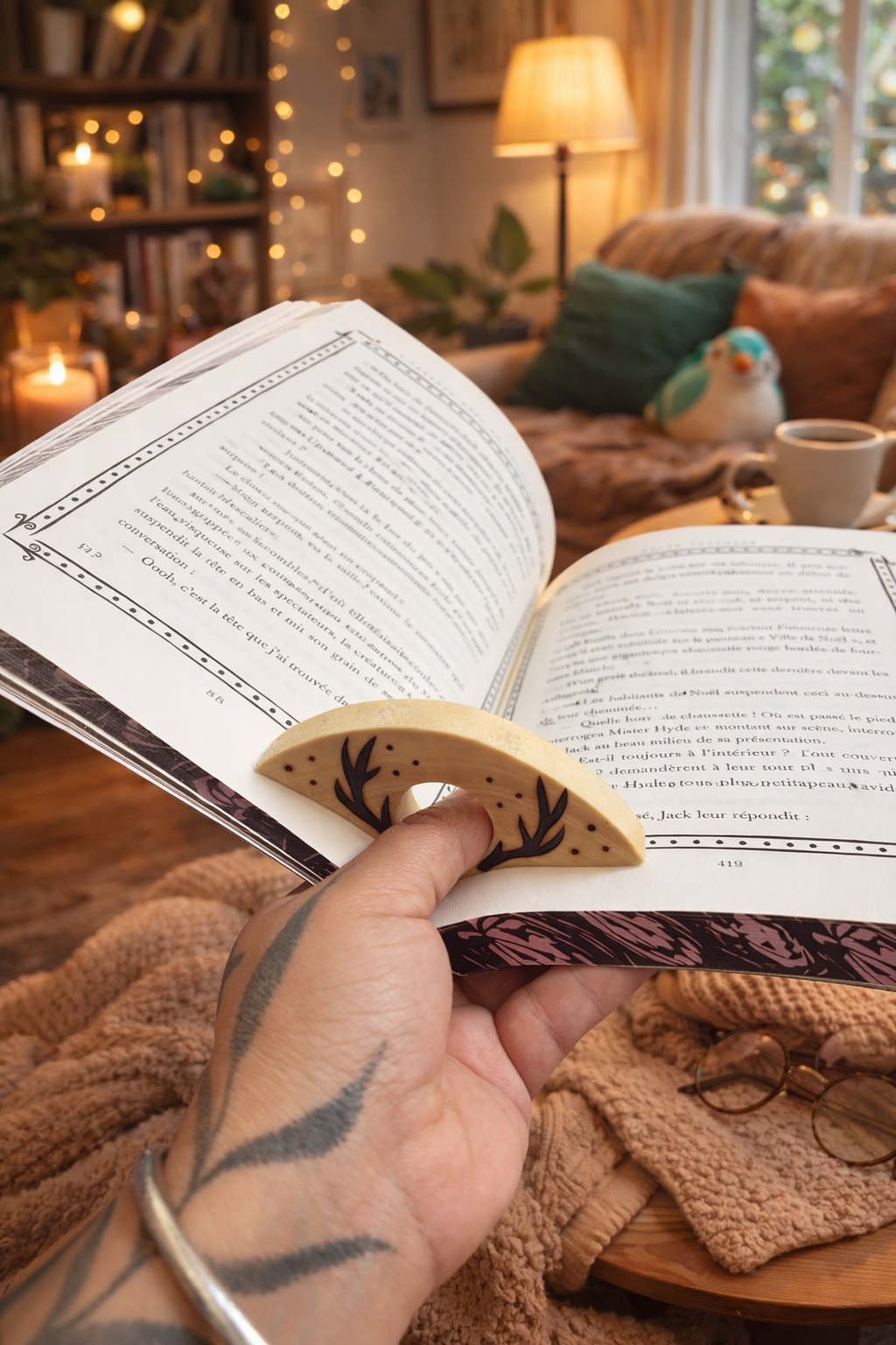 BAGUE DE LECTURE BOIS DE CERF