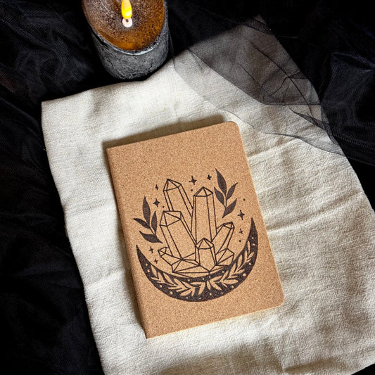 CARNET EN LIEGE CRISTAUX (Format moyen 13x18cm)