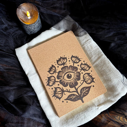 CARNET EN LIEGE FLEURS (Grand format 18x25cm)