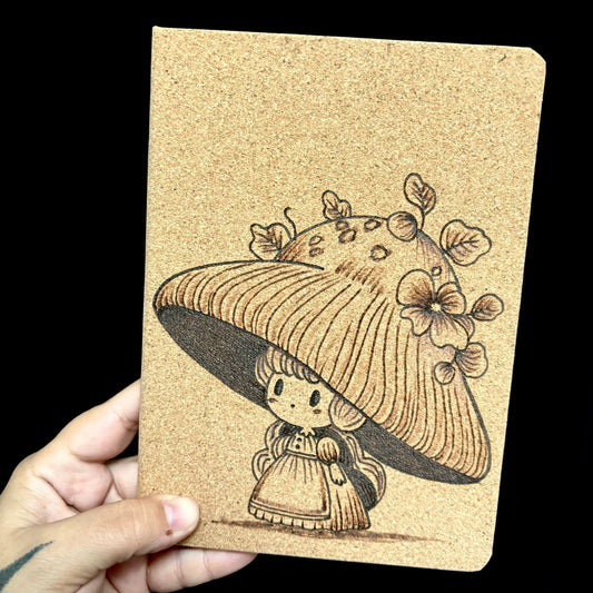 CARNET EN LIEGE MADAME CHAMPIGNON (Format moyen 13x18cm)