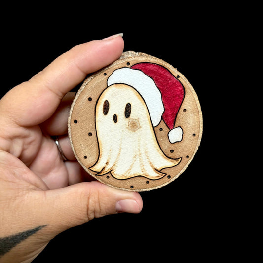 MAGNET EN BOIS FANTOME DE NOEL