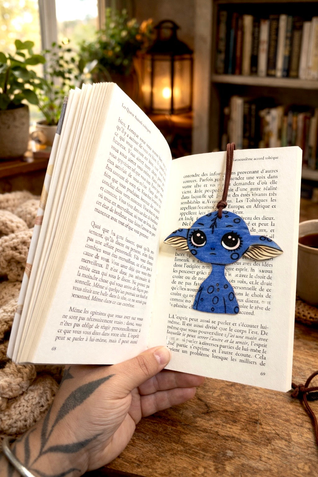 MARQUE PAGE ELFE BLEU